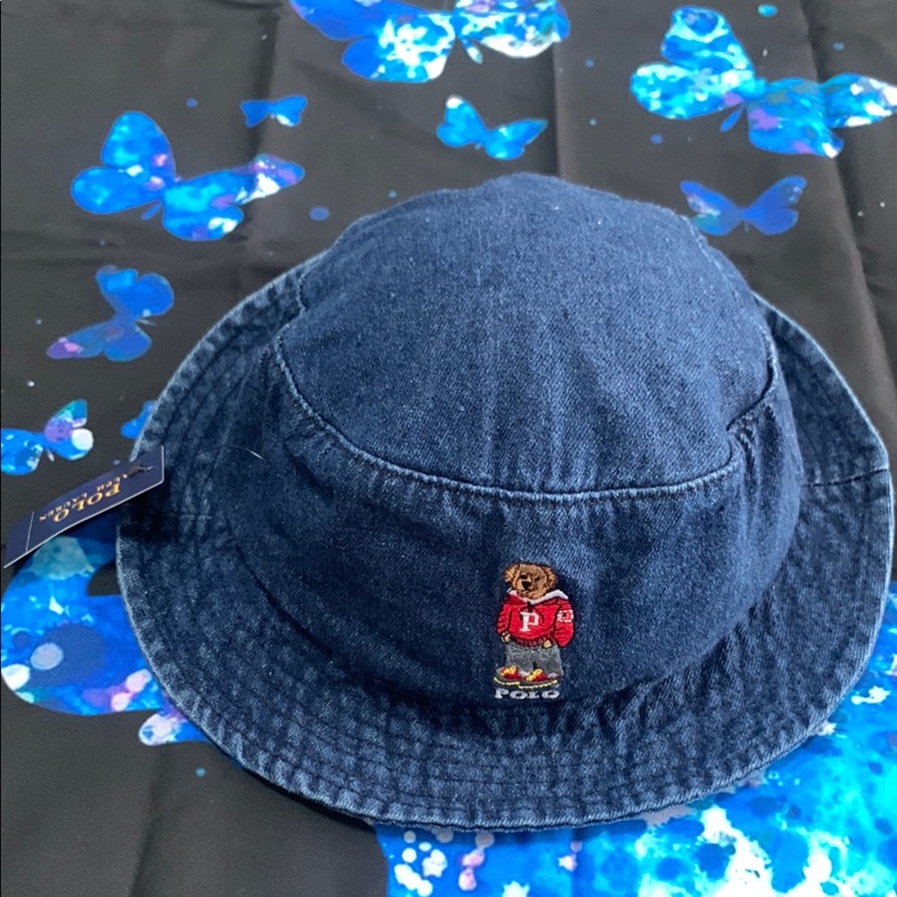 Polo by Ralph Lauren Navy Bucket Hat with Bear